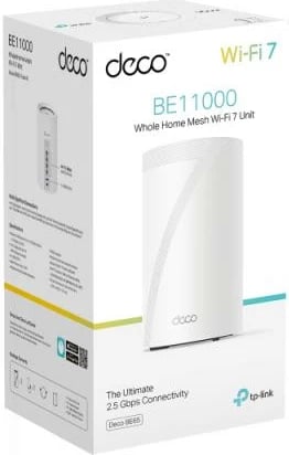 Access Point / Router Wi‑Fi 7, TP-Link Deco BE65, 10Gbps, 1-pack, i bardhë