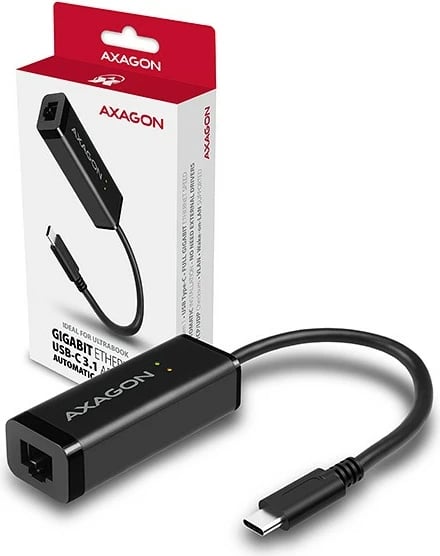 Adapter rrjeti AXAGON ADE-SRC, USB-C 3.2 Gen 1 në Gigabit Ethernet, i zi