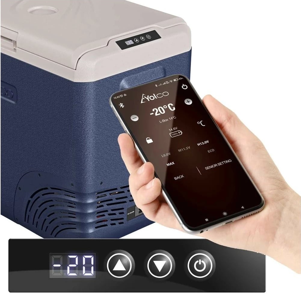 Frigorifer turistik Yolco NX 50 BT, 47L, Bluetooth, ngjyrë kaltër