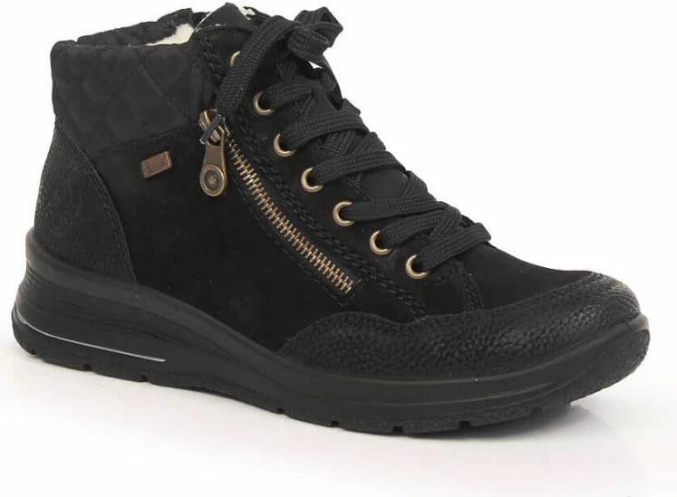 Çizme lëkure të zeza Rieker për femra