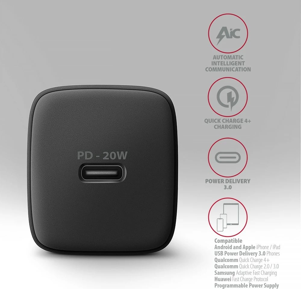 Karikues muri AXAGON ACU-PD20, 20W, 1x USB-C, i zi