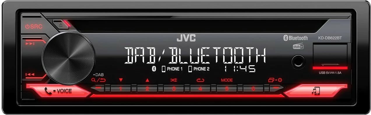 Radio makine JVC KD-DB622BT, Bluetooth, USB, i zi