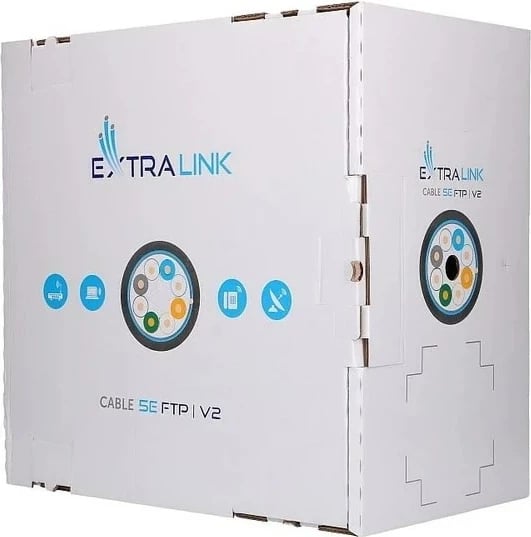 Kabëll rrjeti Extralink CAT5E FTP 100M, i zi