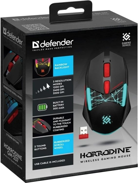 Maus Defender GM-126 TISA RF+BT Optik 1600dpi 6P, Zi