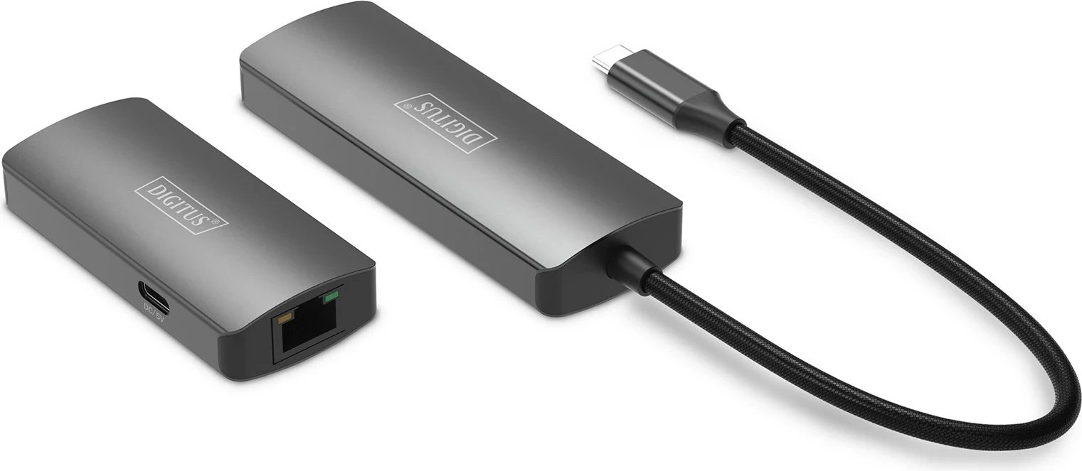 Transmetues video 4K Digitus, USB-C - HDMI, 30 m, Alumini