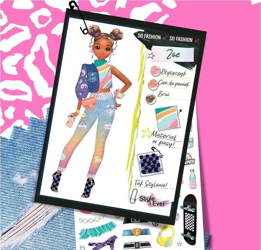 Set kreativ Epee Fashion Project Portfolio për vajza, shumëngjyrësh