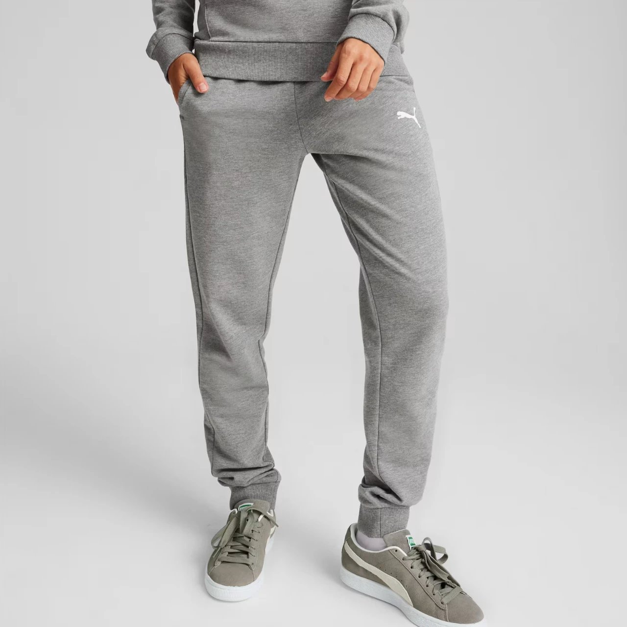 Pantallona sportive Puma për femra, gri