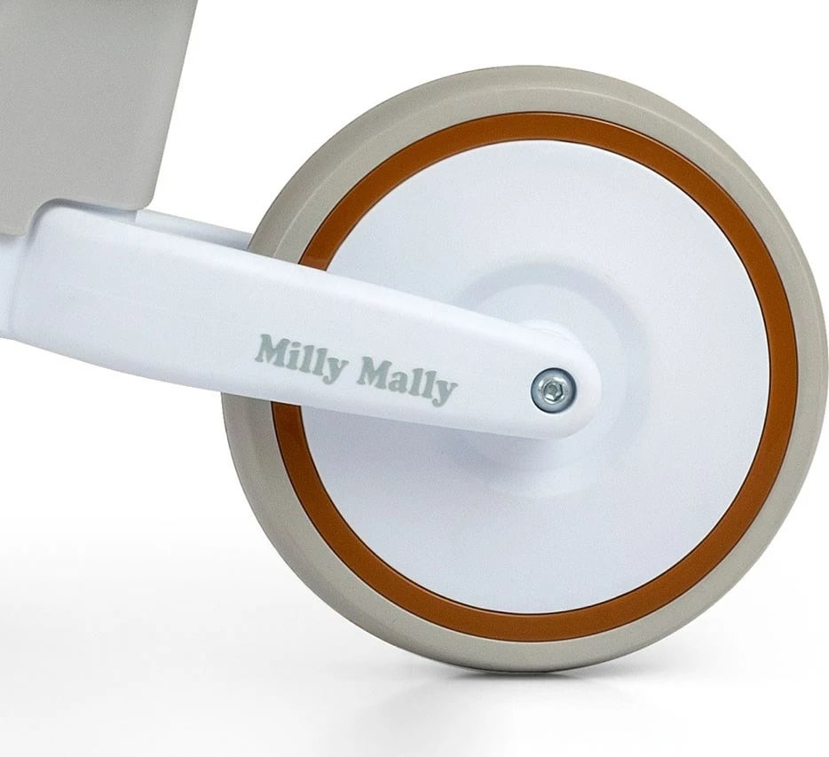 Biçikletë balancuese fëmijësh, Milly Mally Velo Kids, rrota 7" EVA, kornizë plastike e lehtë, 18+ muaj, kafe