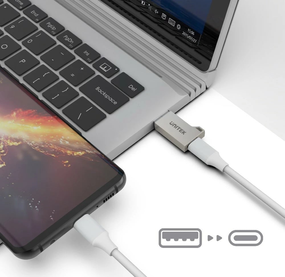 Adapter USB 3.0 në USB-C Unitek A1034NI, Argjend
