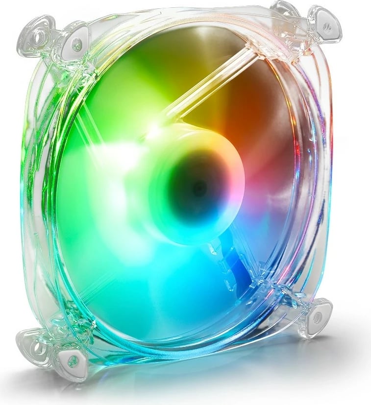Ventilator kasë SHARKOON SHARK Disc RGB 120mm, transparent
