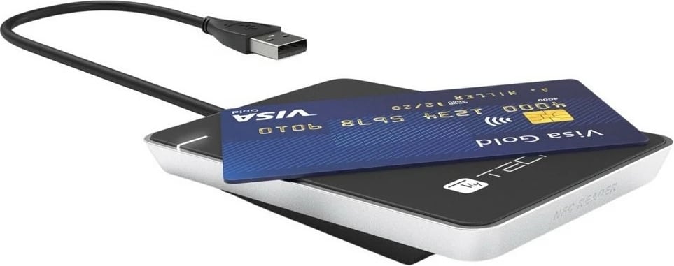 Lexues kartelash NFC RFID Techly 367324, USB 2.0, Zi