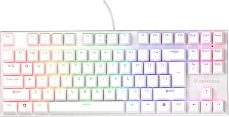 Tastierë mekanike Genesis Thor 303 TKL RGB, Outemu Peach Silent, e bardhë