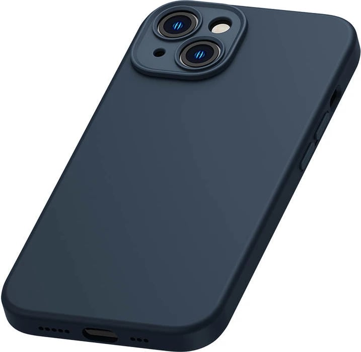 Mbështjellës magnetik Baseus Liquid Silica me xham të temperuar për iPhone 14 Plus, kaltër