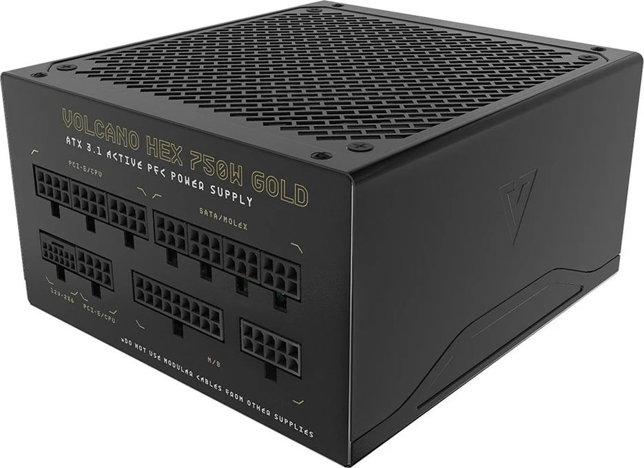 Kasë furnizimi MODECOM VOLCANO HEX GOLD 750W, 80 PLUS Gold, e zezë