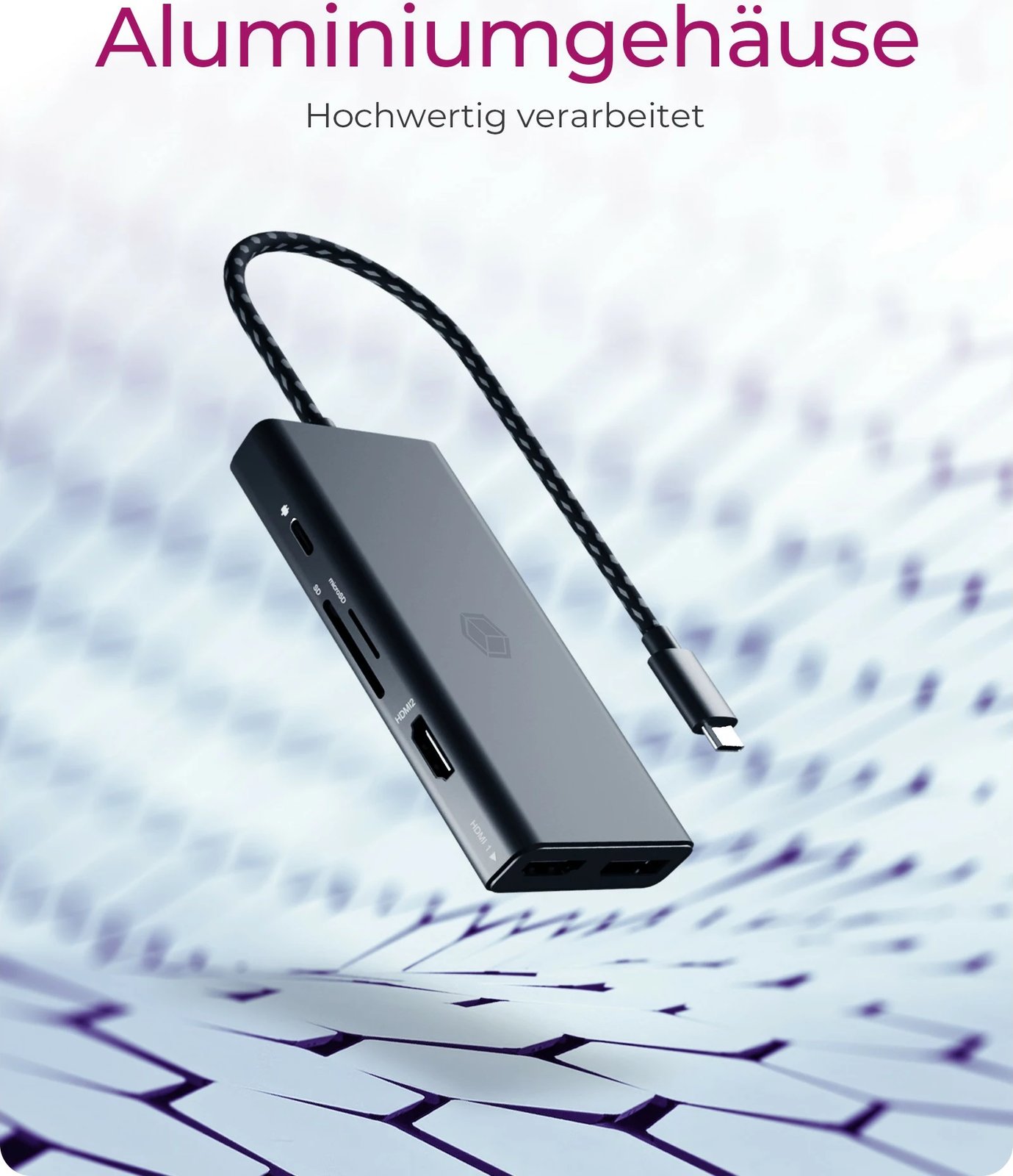 Docking station ICY BOX IB-DK4011-CPD, USB Type-C, HDMI, DisplayPort, MicroSD, e zezë