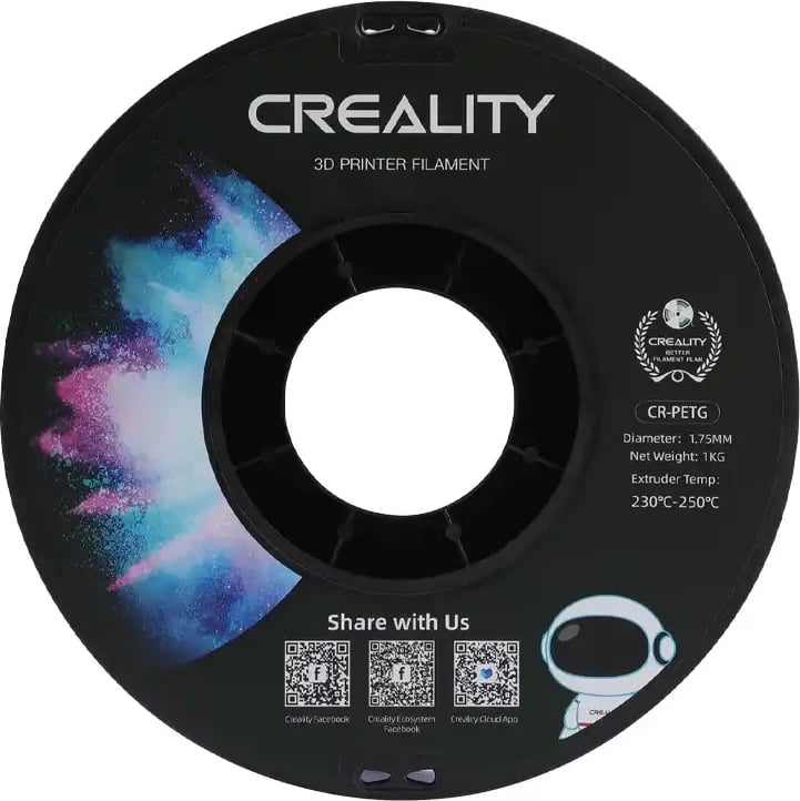 Filament 3D Creality CR-PETG, 1.75 mm, 1 kg, kaltër transparent