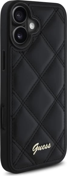 Mbështjellës Guess Quilted Metal për iPhone 16 Plus, 6.7", i zi