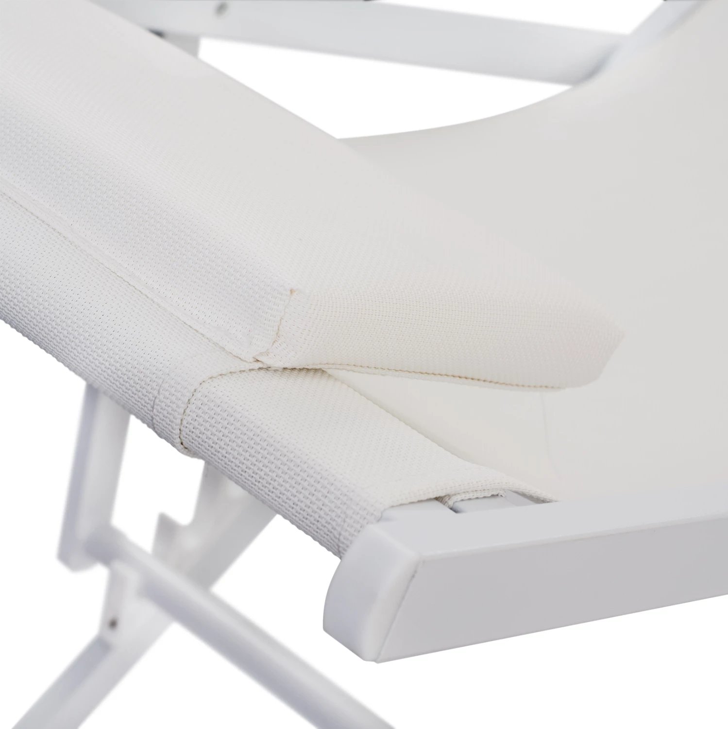 Karrige lounge profesionale KEA FH5076.04 alumini & textilene, ngjyrë e bardhë, 59,5x102,5x94H cm