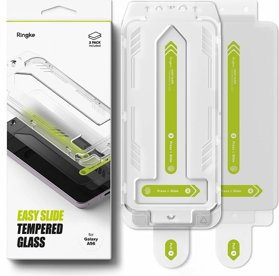 Xham i temperuar Ringke Easy Slide për Samsung Galaxy A56 5G, 2 copë, Transparent