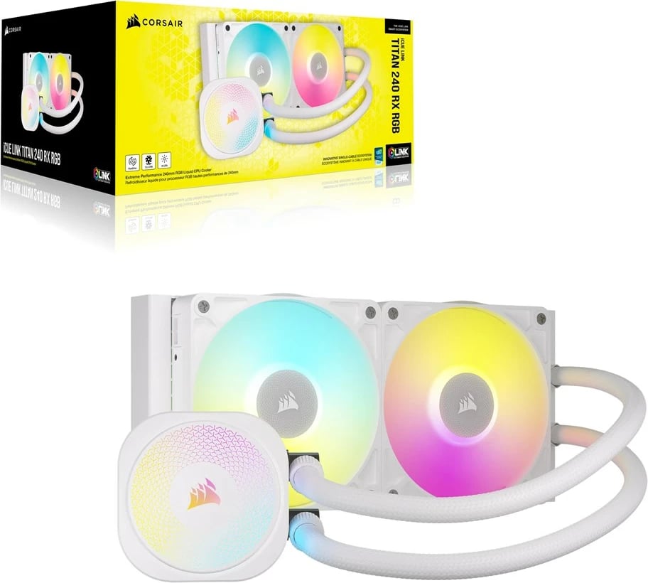 Ftohës Corsair iCUE LINK TITAN RX RGB, për procesor, i bardhë