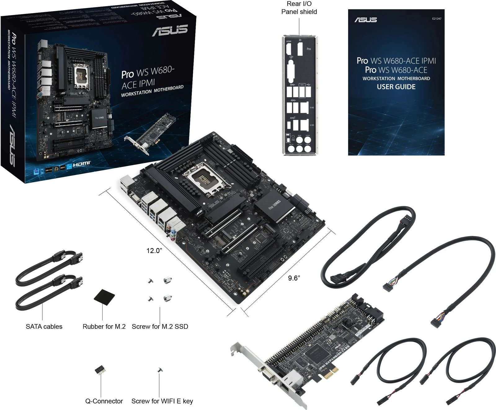 Pllakë amë ASUS PRO WS W680-ACE IPMI, Intel, LGA 1700, DDR5-SDRAM, 128 GB