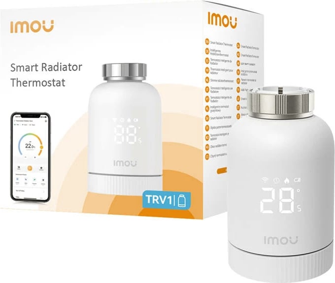 Kokë termostatike smart IMOU IOT-TRV1-EU me ZigBee, 6 adaptera, e bardhë