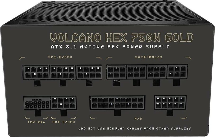 Furnizues energjie ATX MODECOM Volcano HEX 750W 80 PLUS Gold, modular, ATX 3.1, 12VHPWR