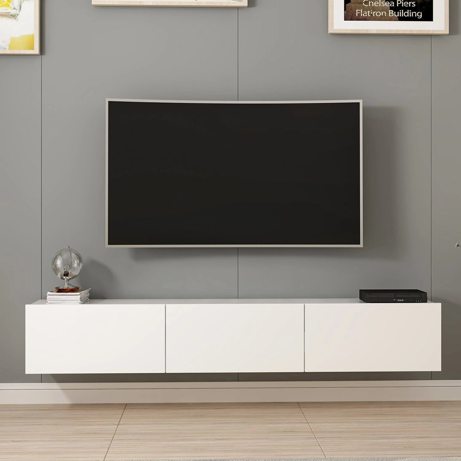 Njësi TV Rigel, ngjyrë e bardhë, Skye Decor