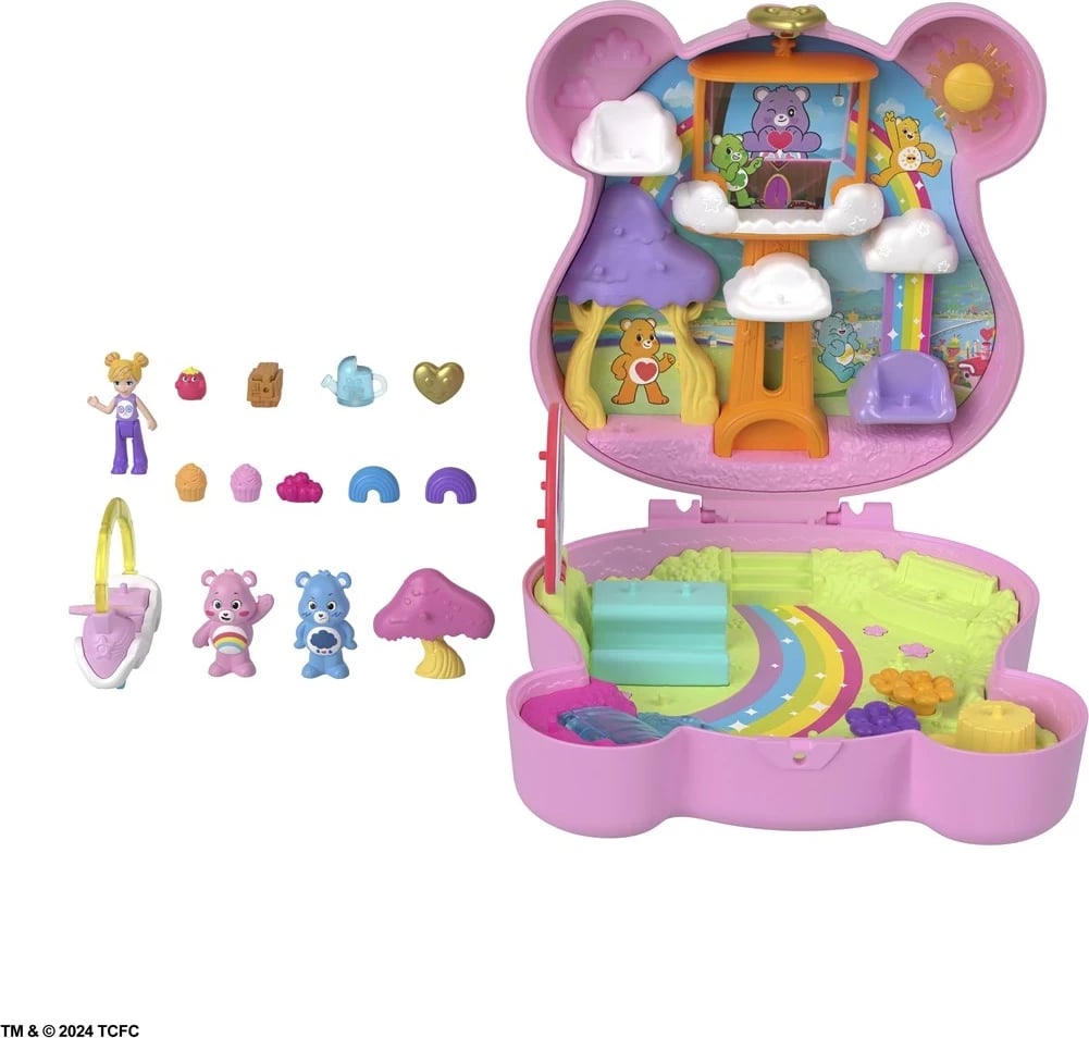 Set lodrash Polly Pocket Care Bears Compact, MATTEL, Shumëngjyrësh