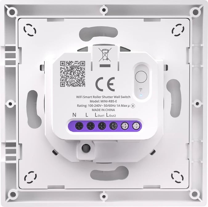Kasë muri e mençur Sonoff MINI-RBS-E, për roleta, Matter, Wi-Fi, Bardhë