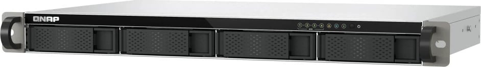 NAS QNAP TS-433eU, 4 slote, 4 GB RAM, Rack 1U, Pa disqe, Dy porta 2.5GbE, Zi