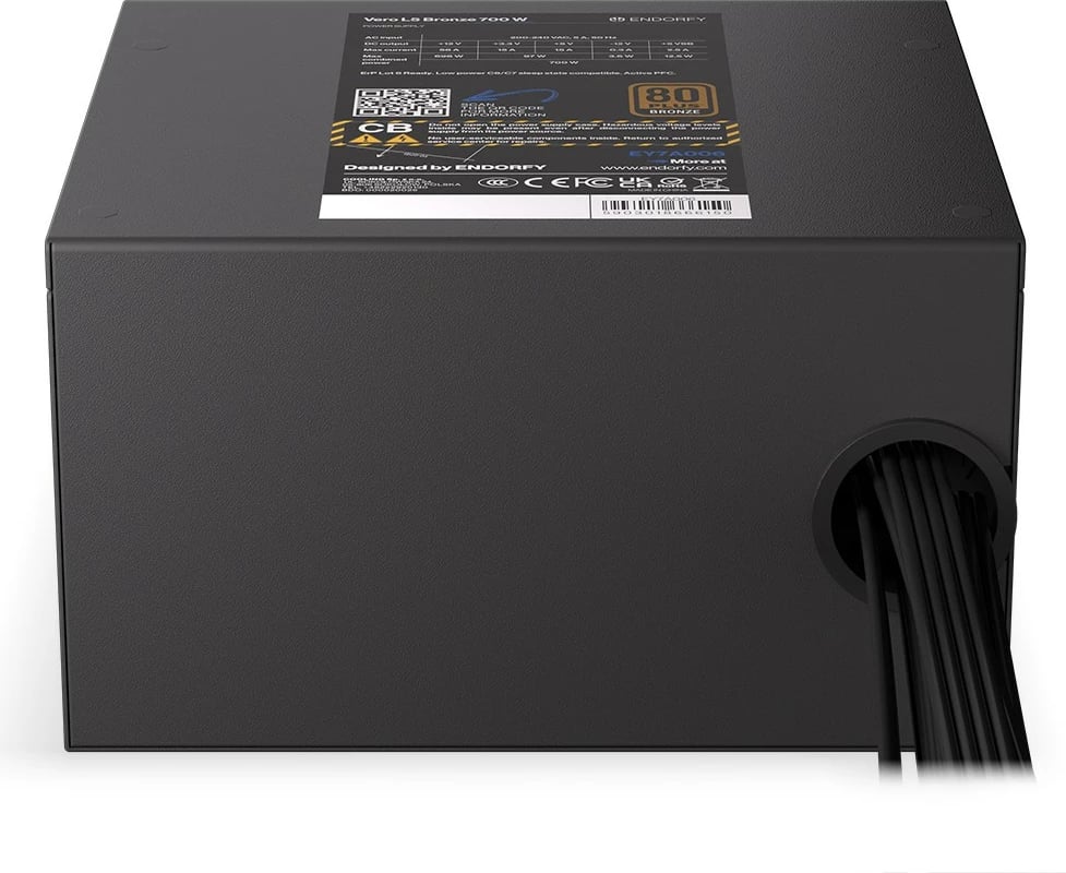 Kasë furnizimi Endorfy Vero L5 Bronze 700W, 80 PLUS Bronze, e zezë