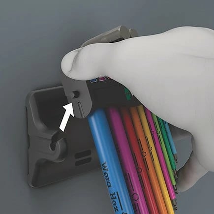 Set çelësa inbus Wera 9 copë, me mbështjellës plastik, me kuti, multikolor