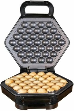 Aparat për waffle bubble, UNOLD, Bobby 48245, 700 W, rrotullim 180°, veshje jo-ngjitëse, e zezë/argjend