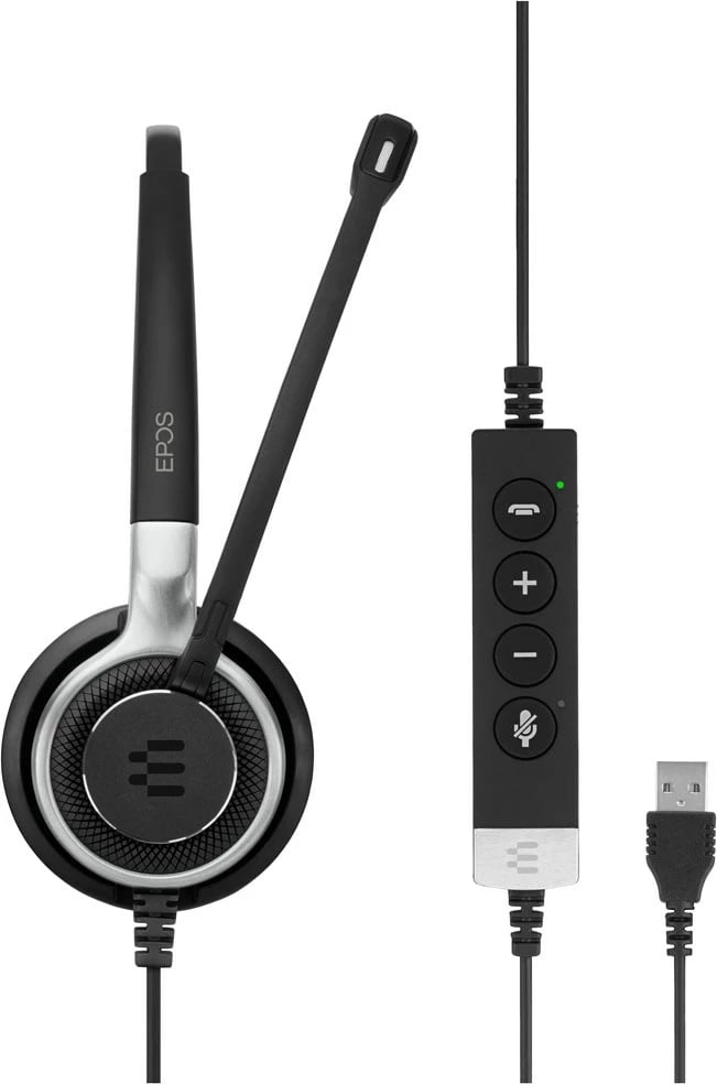 Kufje Sennheiser IMPACT SC 660 USB ML me mikrofon, USB Type-A, e zezë/argjendtë