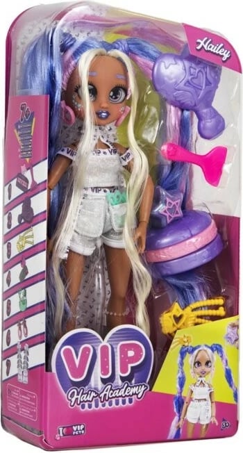 Kukull VIP Pets Hair Academy Hailey, Tm Toys, 30 cm, me aksesorë flokësh, shumëngjyrëshe