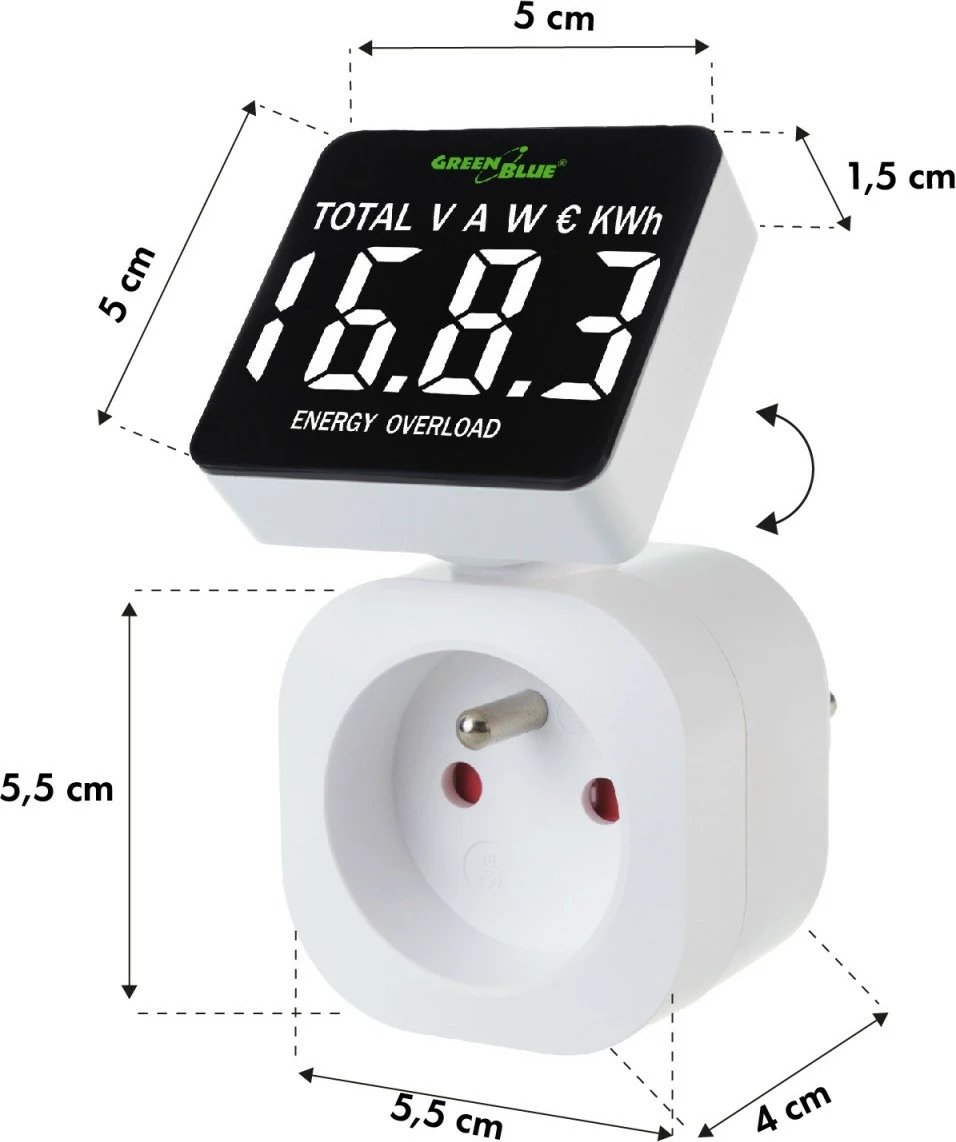Matës energjie GreenBlue GB620E, 3680W, i bardhë