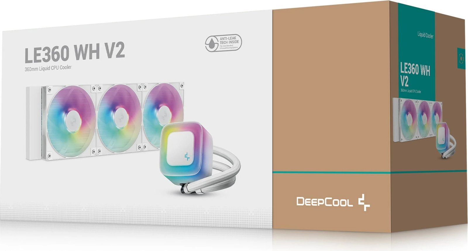 Ftohës uji all-in-one për procesor DeepCool LE360 WH V2, 3x12cm, i bardhë