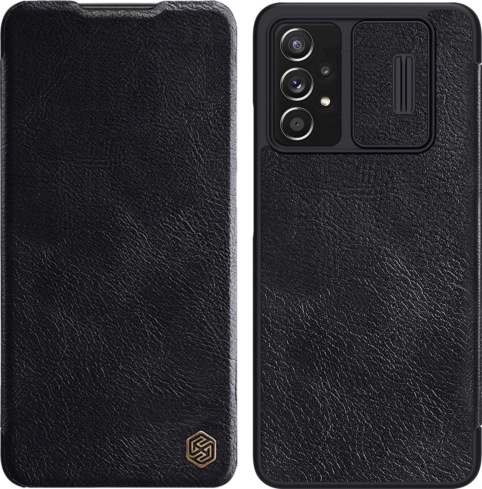 Mbështjellës Nillkin Qin për Samsung Galaxy A73, lëkurë ekologjike, i zi