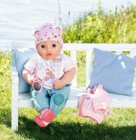 Set rrobash për kukull Baby Annabell, Zapf, 703342-116720, blu, rozë, e bardhë, 6 pjesë