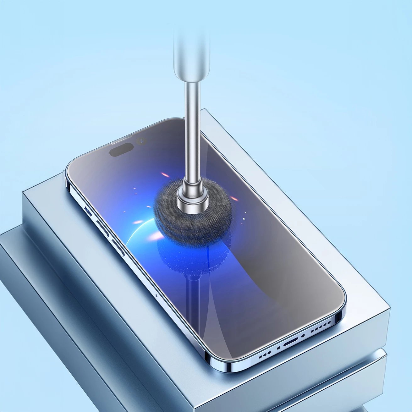 Mbrojtës ekrani xham i temperuar Baseus për iPhone 14 Pro Max, 0.4mm, Transparent, me set montimi