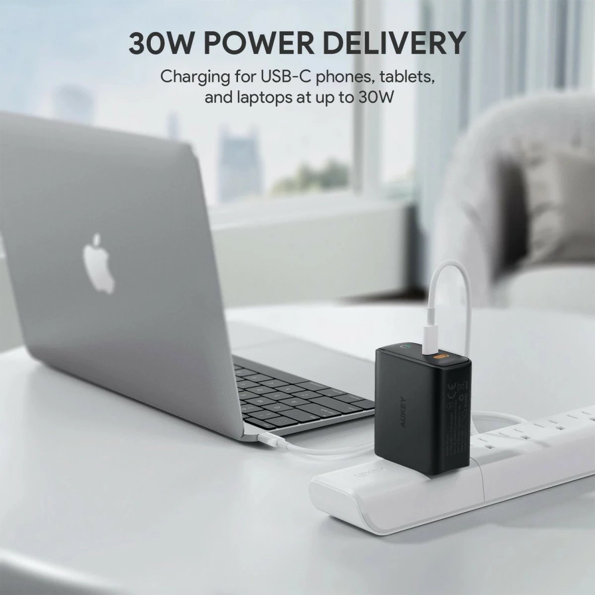 Karikues rrjeti AUKEY PA-D2, 2x USB-C PD 3.0, 36W, i zi