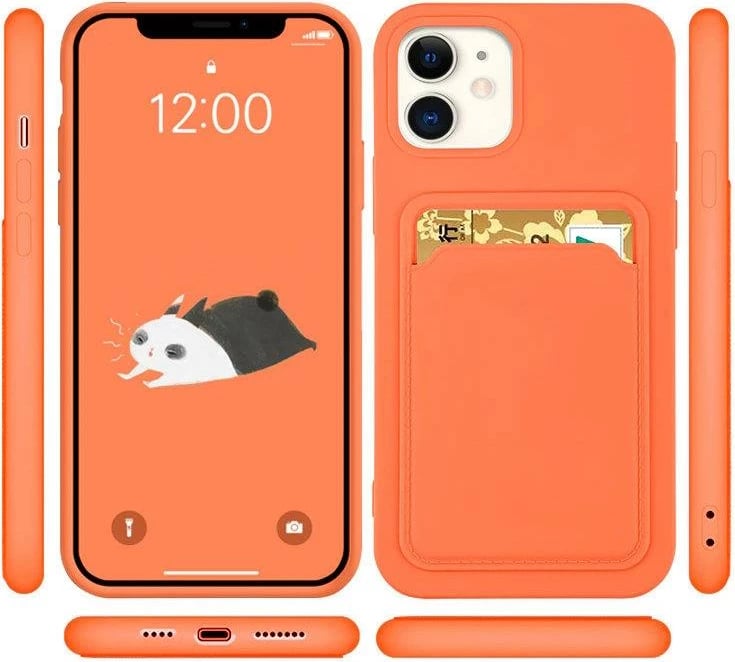 Mbështjellës silikoni Hurtel për Xiaomi Redmi Note 10/10S me vend për kartela, Kuq