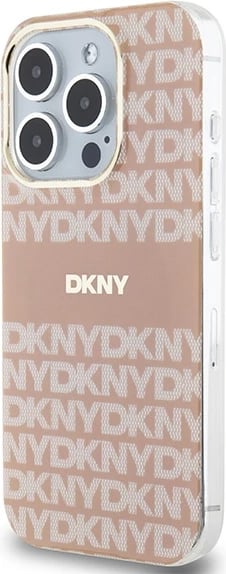 Mbështjellës DKNY IML Mono & Stripe MagSafe për iPhone 14 Pro, rozë