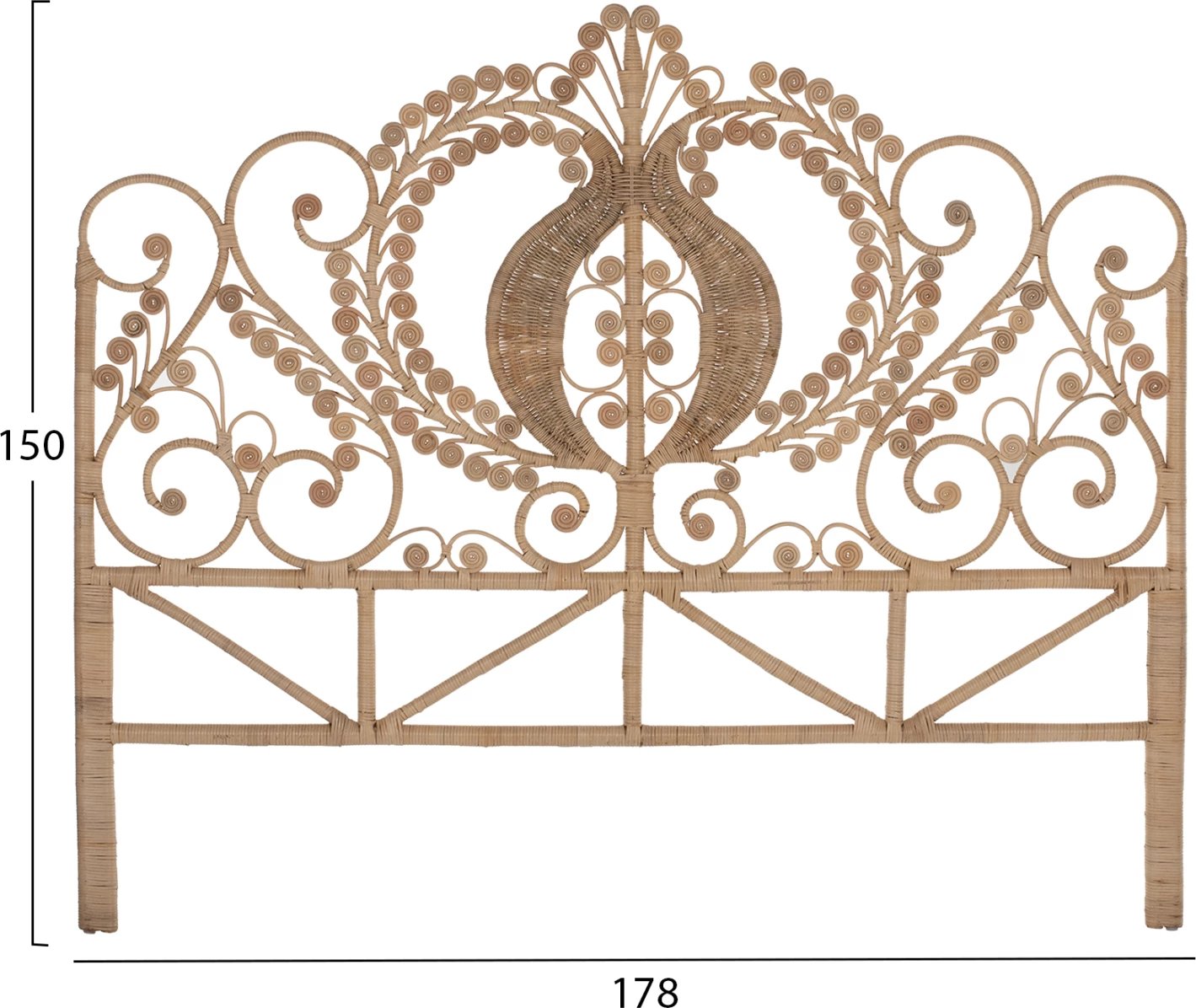 Kokë krevati të bërë nga rattan për përdorim profesional 160cm.FH9358