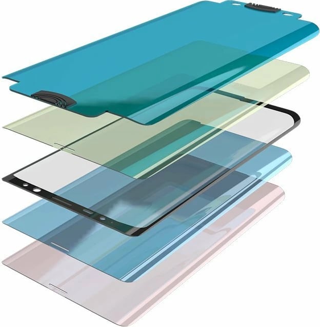 Mbrojtës ekrani Hurtel 3D Edge Nano Flexi Glass me kornizë për Samsung Galaxy S21+ 5G, Zi