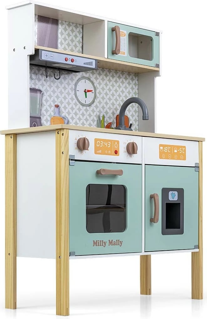 Set lodër kuzhinë prej druri Milly Mally Bjorn Mint me aksesorë