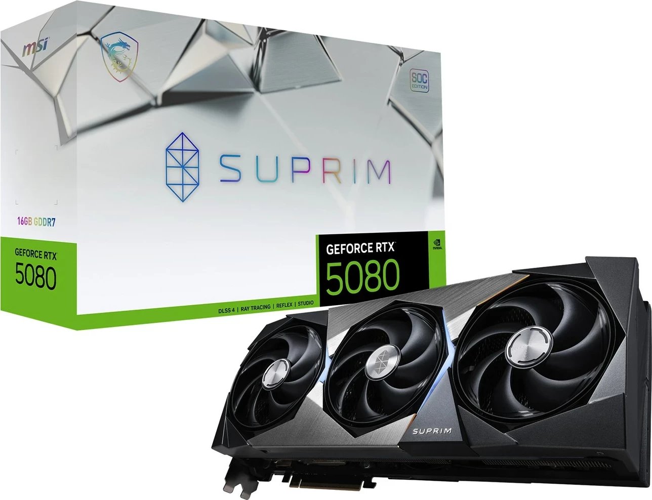 Kartelë grafike MSI SUPRIM GeForce RTX 5080, 16 GB GDDR7, Gri