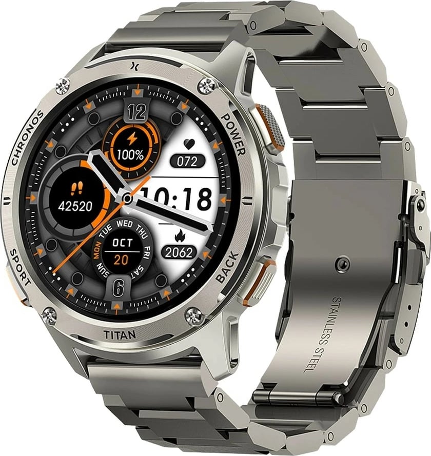 Smartwatch Maxcom FW110 Titan Chronos, Silver, 1.43'' AMOLED, 450 mAh