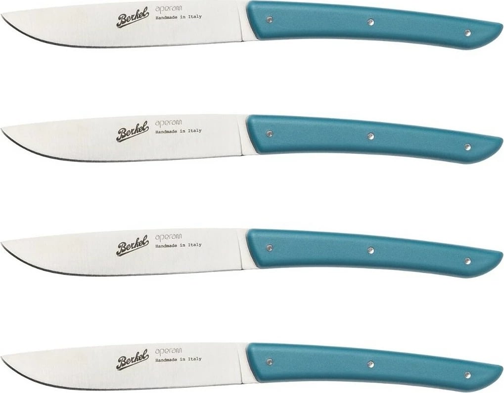 Thikë bifteku Berkel KCO4SW11SRPBL, 11 cm, çelik inox, 4 copë, blu